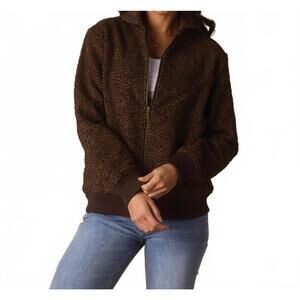 NEW THE NORMAL BRAND heritage full zip cardigan in brown